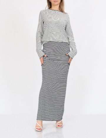 Fusta Vero Moda, alb/albastru