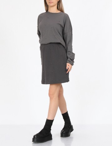 
						Fusta Vero Moda, gri inchis
