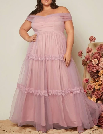 Rochie lunga SHEIN CURVE, roz