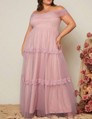 Rochie lunga SHEIN CURVE, roz