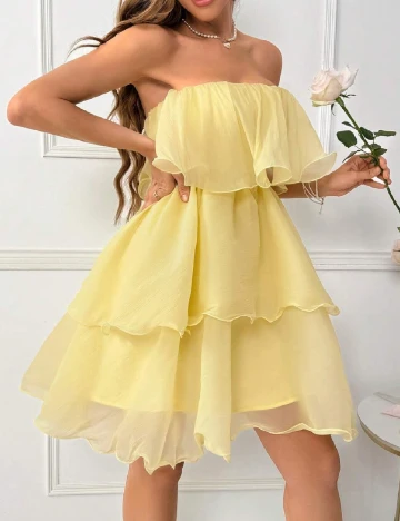 Rochie scurta SHEIN, galben Galben