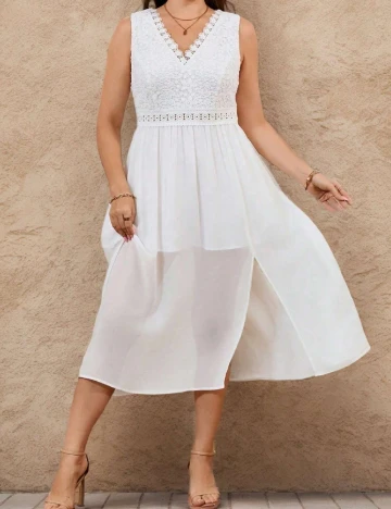 Rochie medie SHEIN CURVE, alb