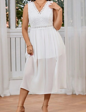 Rochie medie SHEIN CURVE, alb