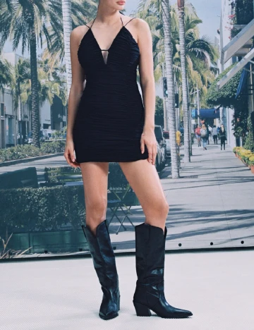 Rochie scurta Mango, negru Negru