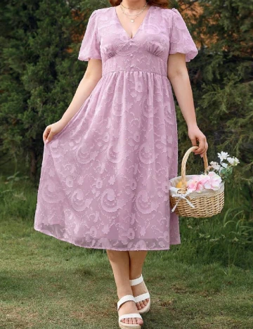 Rochie medie SHEIN CURVE, roz pudra Roz