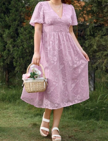 Rochie medie SHEIN CURVE, roz pudra Roz