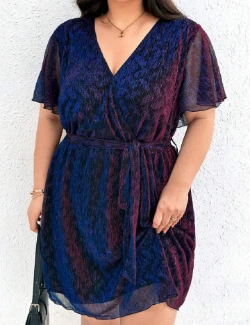 Rochie scurta SHEIN CURVE, albastru Albastru