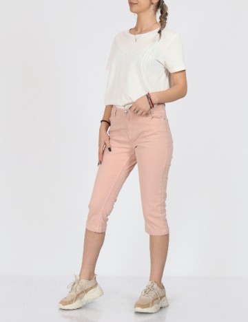Pantaloni trei sferturi b.young, roz