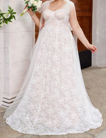 Rochie lunga SHEIN CURVE, alb