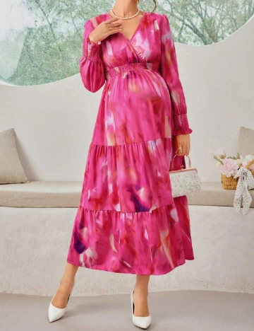 Rochie lunga SHEIN Maternity, roz Roz