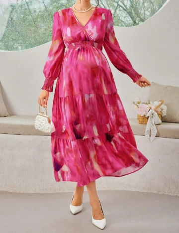 Rochie lunga SHEIN Maternity, roz Roz