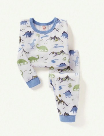 
						Pijama CozyCub, alb