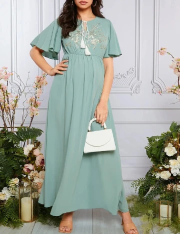 Rochie lunga SHEIN Maternity, verde