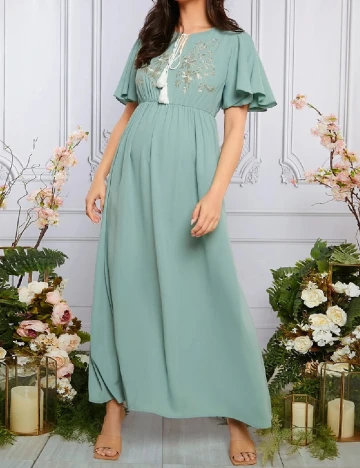 Rochie lunga SHEIN Maternity, verde