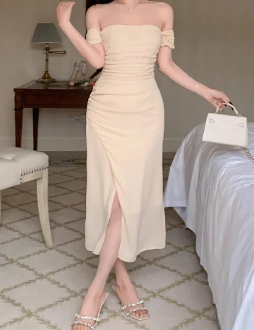 Rochie medie Dazy, crem Crem