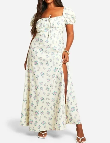 Rochie lunga Boohoo Plus Size, floral print Floral print