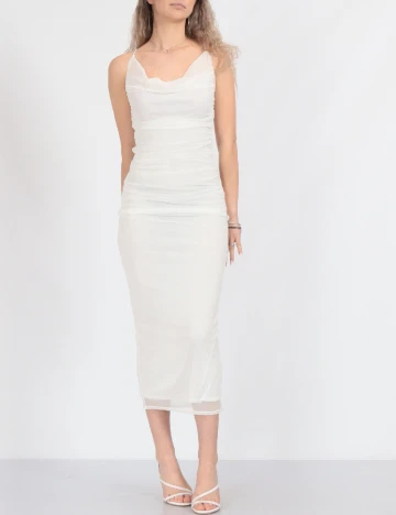 Rochie medie Boohoo, alb Alb