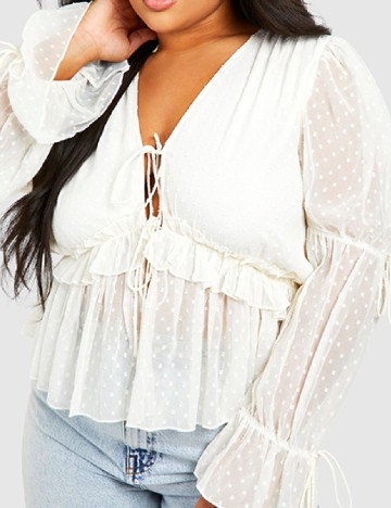 
						Camasa Boohoo Plus Size, ecru