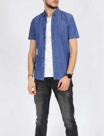Camasa Guess, albastru Albastru
