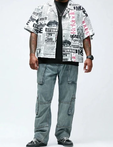 Camasa SHEIN Plus Size Men, mix culori Mix culori