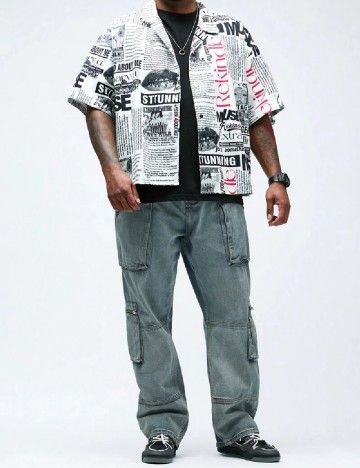 Camasa SHEIN Plus Size Men, mix culori