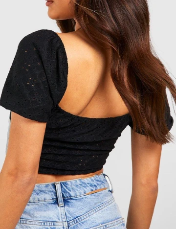 Top Boohoo, negru