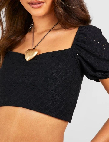 Top Boohoo, negru