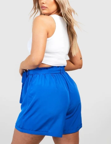 Pantaloni scurti Boohoo Plus Size, albastru