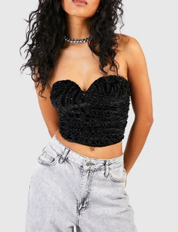 Top Boohoo, negru