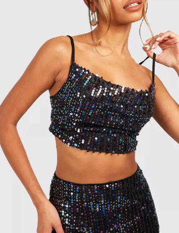 Top Boohoo, negru