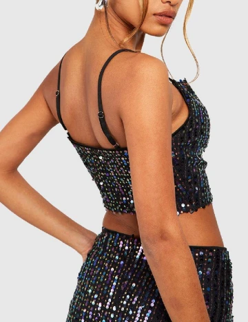 Top Boohoo, negru