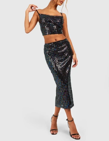 Top Boohoo, negru