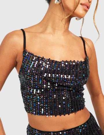 Top Boohoo, negru