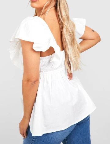 Bluza Boohoo Plus Size, alb