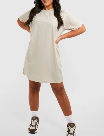 Rochie scurta Boohoo Plus Size, bej Crem