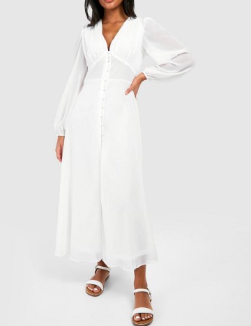 
						Rochie lunga Boohoo, alb