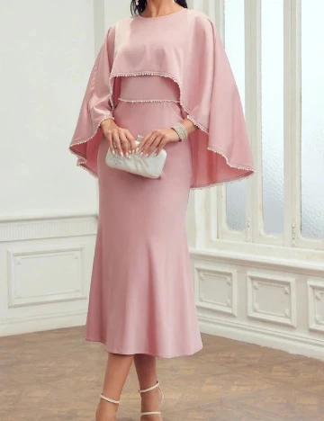 Rochie medie MOTF, roz Roz