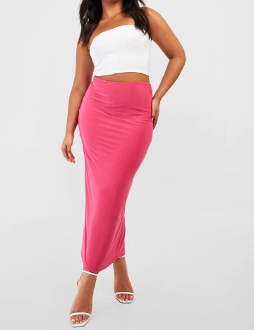 Fusta Boohoo Plus Size, roz