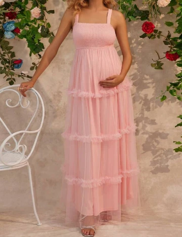 Rochie lunga SHEIN, roz Roz