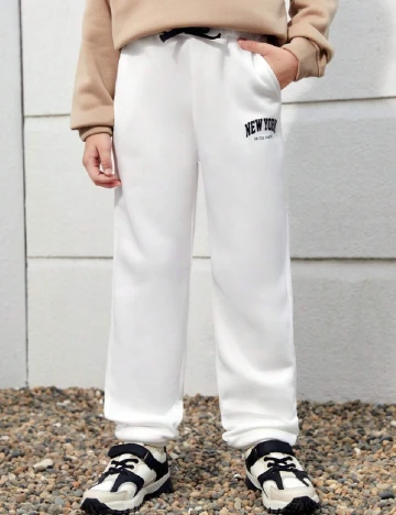 Pantaloni Shein Kids, alb