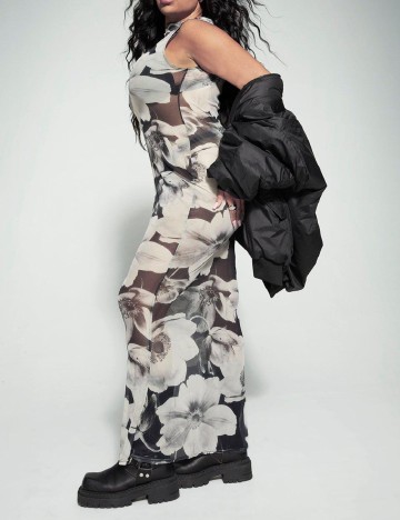 Rochie lunga Boohoo, floral