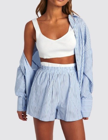 Pantaloni scurti Boohoo, albastru