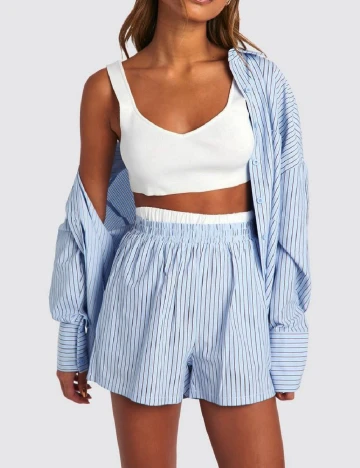 Pantaloni scurti Boohoo, albastru Albastru