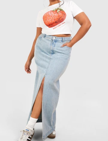 Top Boohoo Plus Size, alb Alb