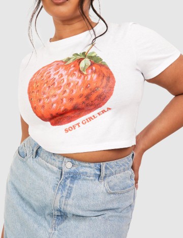 Top Boohoo Plus Size, alb
