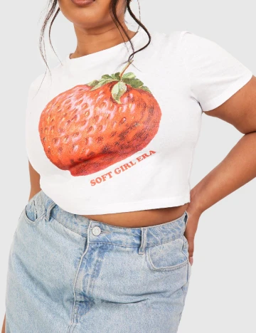 Top Boohoo Plus Size, alb Alb