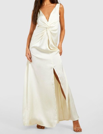 Rochie lunga Boohoo, ecru