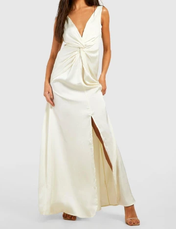 Rochie lunga Boohoo, ecru