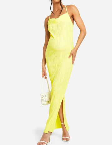 Rochie lunga Boohoo maternity, galben