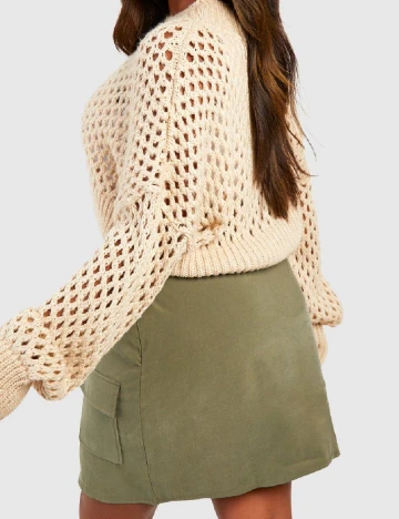 Fusta Boohoo Plus Size, verde Verde